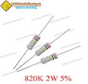Điện trở vạch 2W 820K  5% (túi 200c)