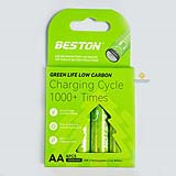 PIN sạc AA BESTON 1.5V P2-Li2A-3071C 3000mWh tích hợp cổng sạc Type-C (hộp 4 viên)