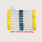 Điện trở vạch 1/2W 3.6R 1% chân đồng (10c)