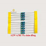 Điện trở vạch 1/2W 4.7R 1% chân đồng (10c)