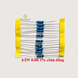 Điện trở vạch 1/2W 6.8R 1% chân đồng (10c)