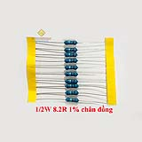 Điện trở vạch 1/2W 8.2R 1% chân đồng (10c)