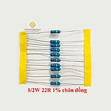 Điện trở vạch 1/2W 22R 1% chân đồng (10c)