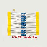 Điện trở vạch 1/2W 36R 1% chân đồng (10c)