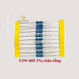 Điện trở vạch 1/2W 68R 1% chân đồng (10c)