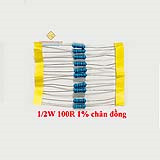 Điện trở vạch 1/2W 100R 1% chân đồng (10c)