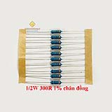 Điện trở vạch 1/2W 300R 1% chân đồng (10c)