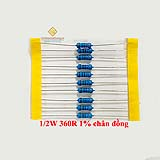 Điện trở vạch 1/2W 360R 1% chân đồng (10c)