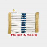Điện trở vạch 1/2W 820R 1% chân đồng (10c)