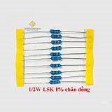 Điện trở vạch 1/2W 1.5K 1% chân đồng (10c)