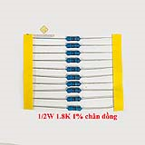 Điện trở vạch 1/2W 1.8K 1% chân đồng (10c)