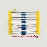 Điện trở vạch 1/2W 2.2K 1% chân đồng (10c)