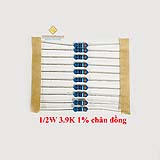 Điện trở vạch 1/2W 3.9K 1% chân đồng (10c)