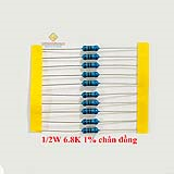 Điện trở vạch 1/2W 6.8K 1% chân đồng (10c)