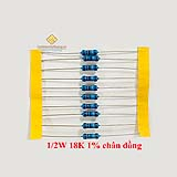 Điện trở vạch 1/2W 18K 1% chân đồng (10c)