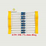 Điện trở vạch 1/2W 33K 1% chân đồng (10c)