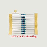Điện trở vạch 1/2W 47K 1% chân đồng (10c)