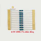 Điện trở vạch 1/2W 150K 1% chân đồng (10c)