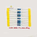 Điện trở vạch 1/2W 200K 1% chân đồng (10c)