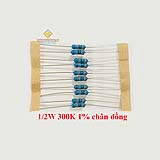 Điện trở vạch 1/2W 300K 1% chân đồng (10c)