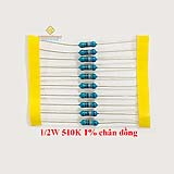 Điện trở vạch 1/2W 510K 1% chân đồng (10c)