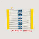 Điện trở vạch 1/2W 910K 1% chân đồng (10c)