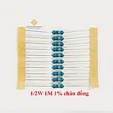 Điện trở vạch 1/2W 1M 1% chân đồng (10c)