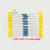 Điện trở vạch 1/2W 2.2M 1% chân đồng (10c)
