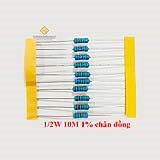 Điện trở vạch 1/2W 10M 1% chân đồng (10c)