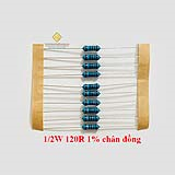 Điện trở vạch 1/2W 120R 1% chân đồng (10c)