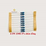 Điện trở vạch 1/2W 330R 1% chân đồng (10c)