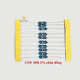 Điện trở vạch 1/2W 18R 1% chân đồng (10c)
